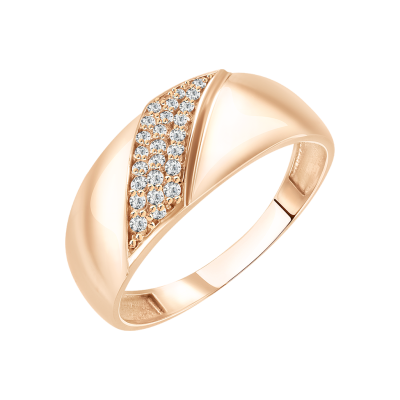 Damenring aus Rotgold 585 mit Zirkonia