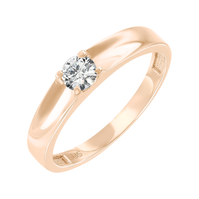 Damenring aus Rotgold 585 mit Zirkonia