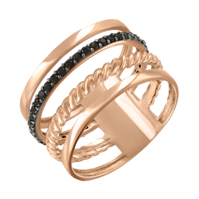 Damenring aus Rotgold 585 mit Zirkonia