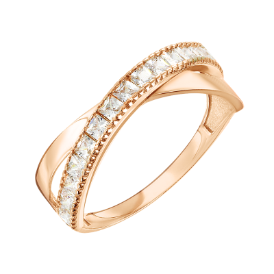 Damenring aus Rotgold 585 mit Zirkonia