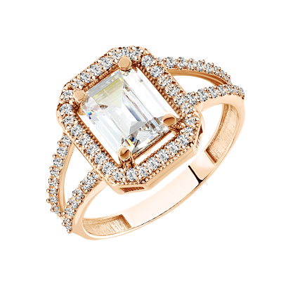 Damenring aus Rotgold 585 mit Zirkonia