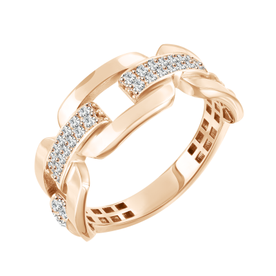 Damenring aus Rotgold 585 mit Zirkonia