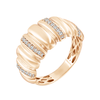 Damenring aus Rotgold 585 mit Zirkonia