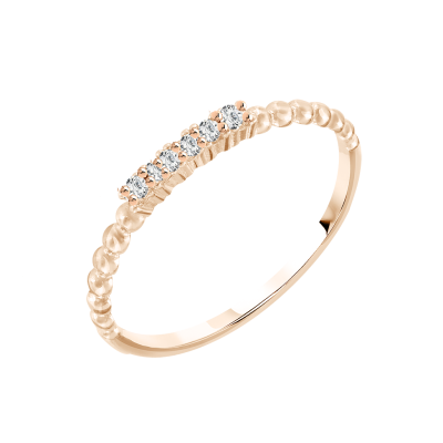 Damenring aus Rotgold 585 mit Zirkonia
