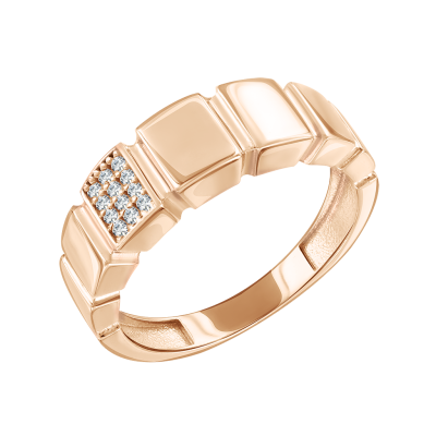 Damenring aus Rotgold 585 mit Zirkonia