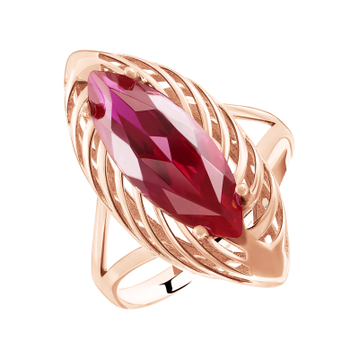 Damenring aus Rotgold 585 mit Zirkonia
