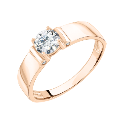 Damenring aus Rotgold 585 mit Zirkonia