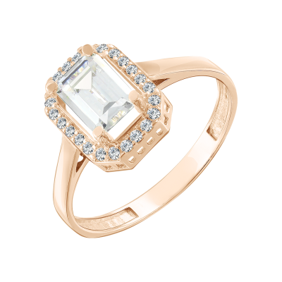 Damenring aus Rotgold 585 mit Zirkonia