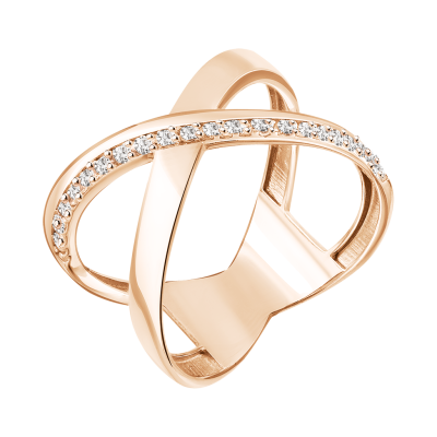 Damenring aus Rotgold 585 mit Zirkonia
