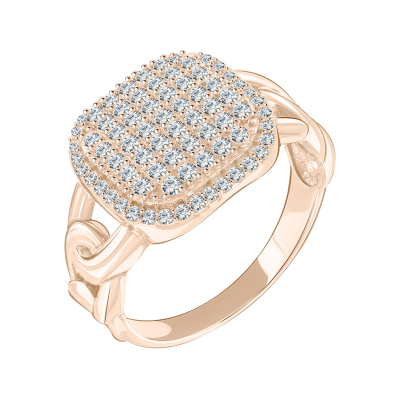 Damenring aus Rotgold 585 mit Zirkonia