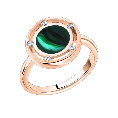 Damenring aus Rotgold 585 mit Zirkonia