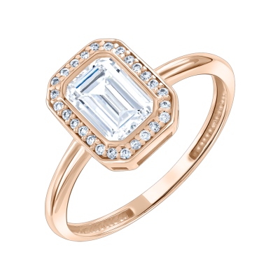 Damenring aus Rotgold 585 mit Zirkonia