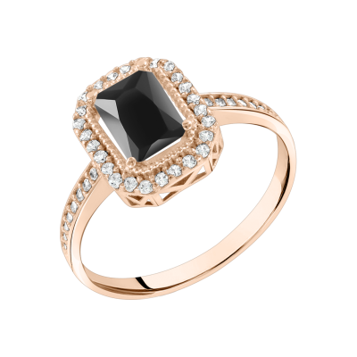 Damenring aus Rotgold 585 mit Zirkonia