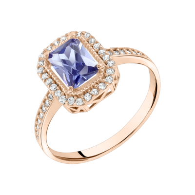 Damenring aus Rotgold 585 mit Zirkonia