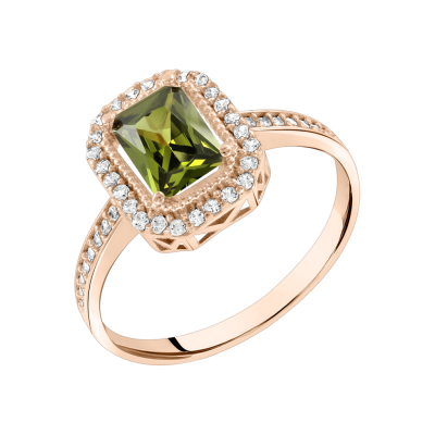 Damenring aus Rotgold 585 mit Zirkonia