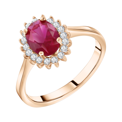 Damenring aus Rotgold 585 mit Zirkonia