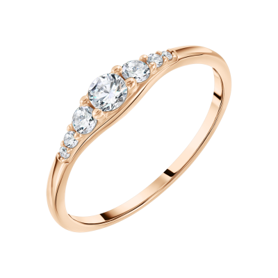 Damenring aus Rotgold 585 mit Zirkonia