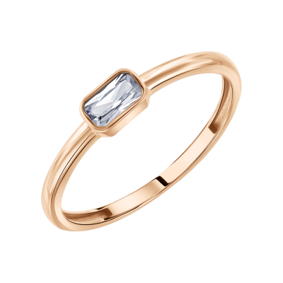 Damenring aus Rotgold 585 mit Zirkonia