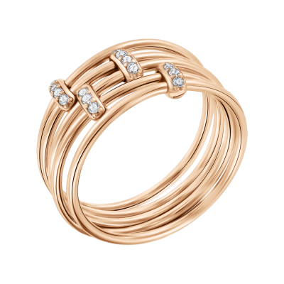 Damenring aus Rotgold 585 mit Zirkonia