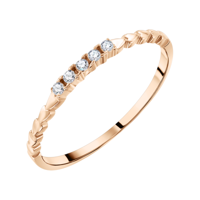 Damenring aus Rotgold 585 mit Zirkonia