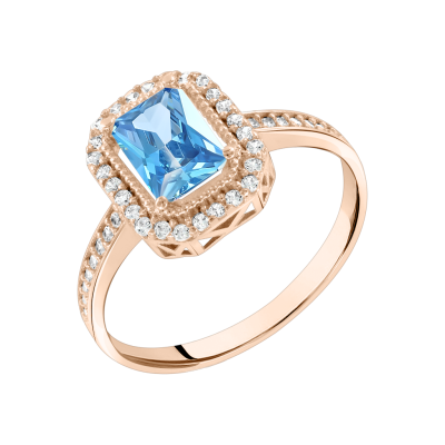 Damenring aus Rotgold 585 mit Zirkonia