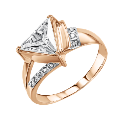 Damenring aus Rotgold 585 mit Zirkonia
