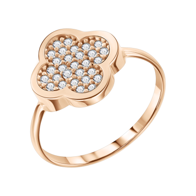 Damenring aus Rotgold 585 mit Zirkonia