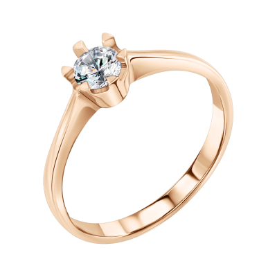 Damenring aus Rotgold 585 mit Zirkonia