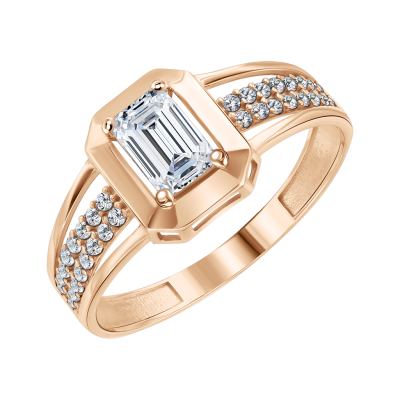 Damenring aus Rotgold 585 mit Zirkonia