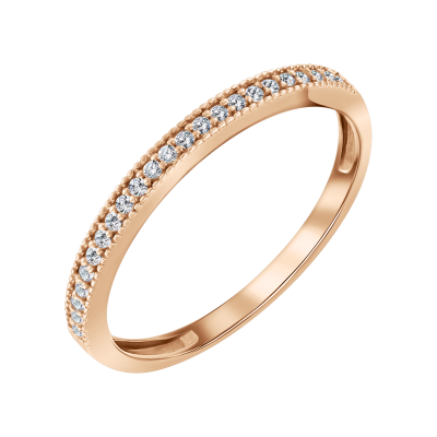 Damenring aus Rotgold 585 mit Zirkonia