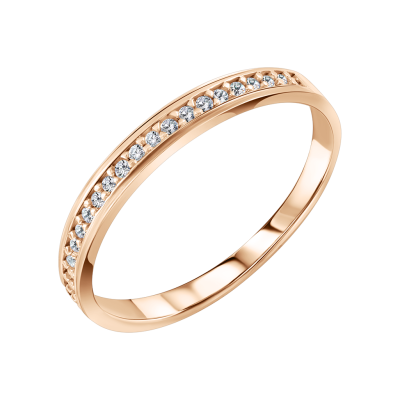 Damenring aus Rotgold 585 mit Zirkonia