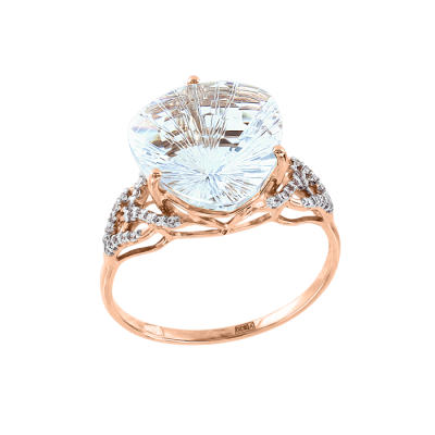 Damenring aus Rotgold 585 mit Zirkonia