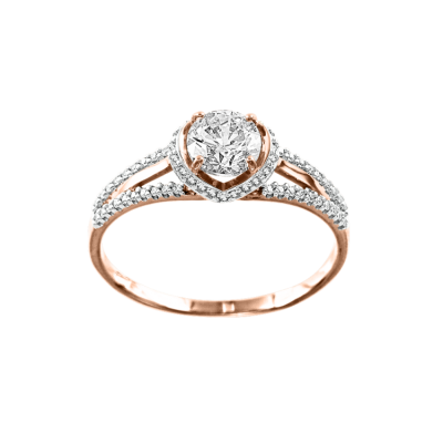 Damenring aus Rotgold 585 mit Zirkonia