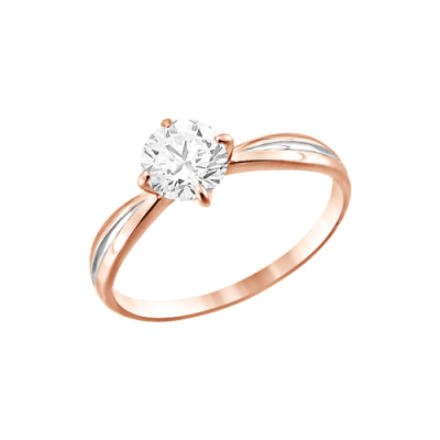 Damenring aus Rotgold 585 mit Zirkonia