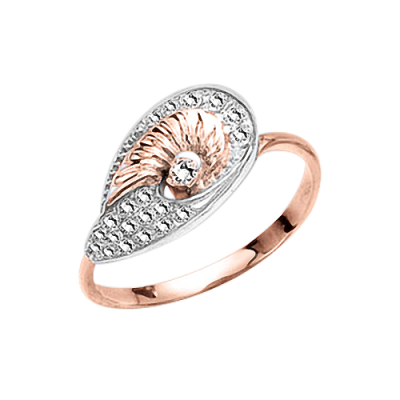 Damenring aus Rotgold 585 mit Zirkonia