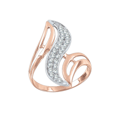 Damenring aus Rotgold 585 mit Zirkonia