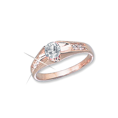 Damenring aus Rotgold 585 mit Zirkonia
