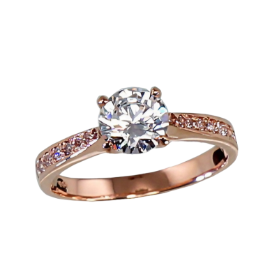 Damenring aus Rotgold 585 mit Zirkonia