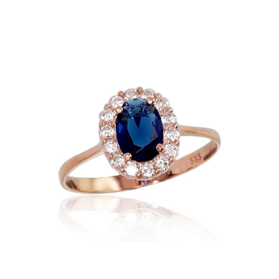 Damenring aus Rotgold 585 mit Zirkonia
