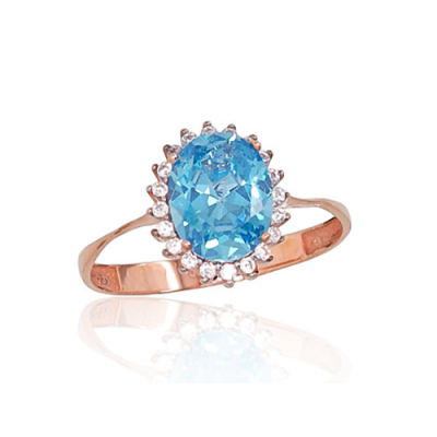Damenring aus Rotgold 585 mit Zirkonia