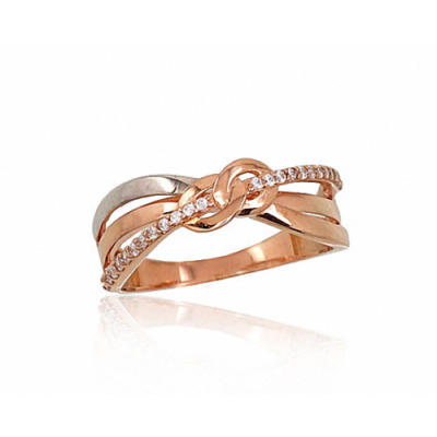 Damenring aus Rotgold 585 mit Zirkonia