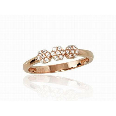 Damenring aus Rotgold 585 mit Zirkonia