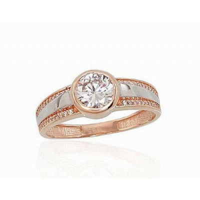 Damenring aus Rotgold 585 mit Zirkonia