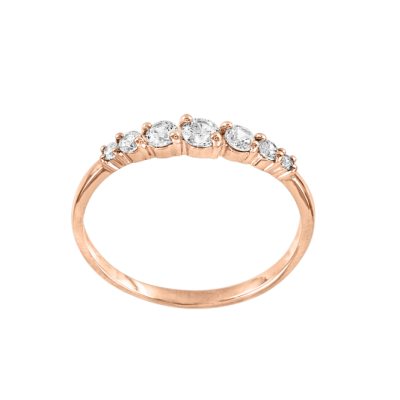Damenring aus Rotgold 585 mit Zirkonia