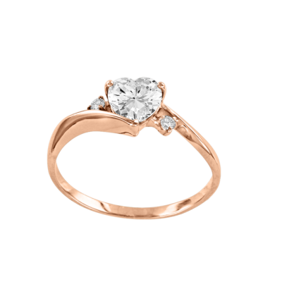 Damenring aus Rotgold 585 mit Zirkonia