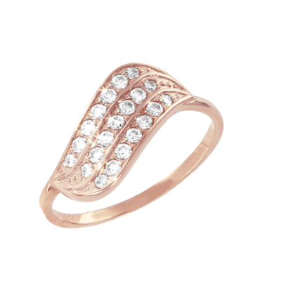 Damenring aus Rotgold 585 mit Zirkonia
