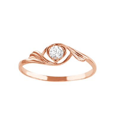 Damenring aus Rotgold 585 mit Zirkonia