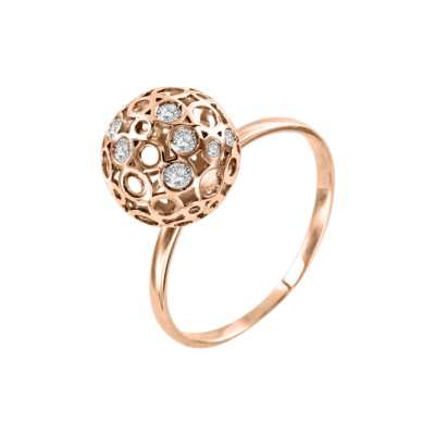 Damenring aus Rotgold 585 mit Zirkonia