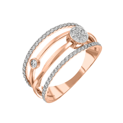 Damenring aus Rotgold 585 mit Zirkonia