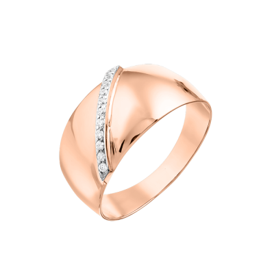 Damenring aus Rotgold 585 mit Zirkonia